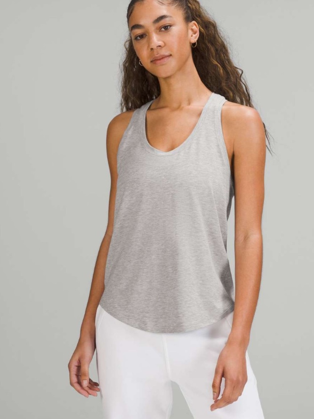 #281 Lululemon Love Tank Top Heathered Core Light Grey Pima Cotton